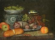 unknow artist, Still life with sausages